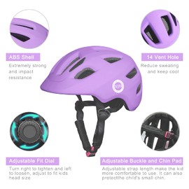 XJD Toddler Helmet Kids Bike Helmet Baby Multi-Sport Adjustable Skateboard Helmet for Kids Boys Girls Infant Helmet Lightweight for Age 1 and Older (Light Purple, X-Small: 18.11"-20.08" / 46-51 cm)
