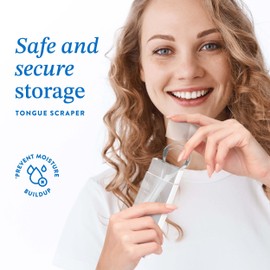 Mouthology Tongue Scraper Travel Case (2 Pack) Plastic Tongue Scraper Holder for Adults, Compact & Hygienic Cover for Metal Tongue Scrapers, Travel Necessities for Oral Hygiene, Durable Plastic