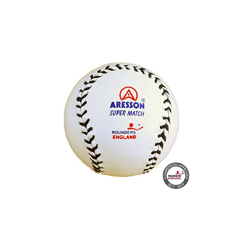 Aresson Super Match Rounders Ball - White, 18.2cm