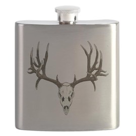 CafePress Buck Deer Skull Flask 7 oz Stainless Steel Drinking Flask