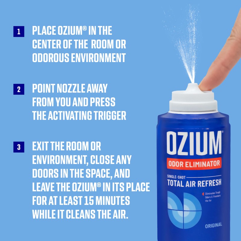 OZIUM® Air Freshener Odor Eliminator, 2oz Single Shot Total Air