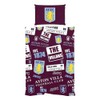 AVFC Double Duvet Football Club Patch Bedding Cover Set, Multicoloured,