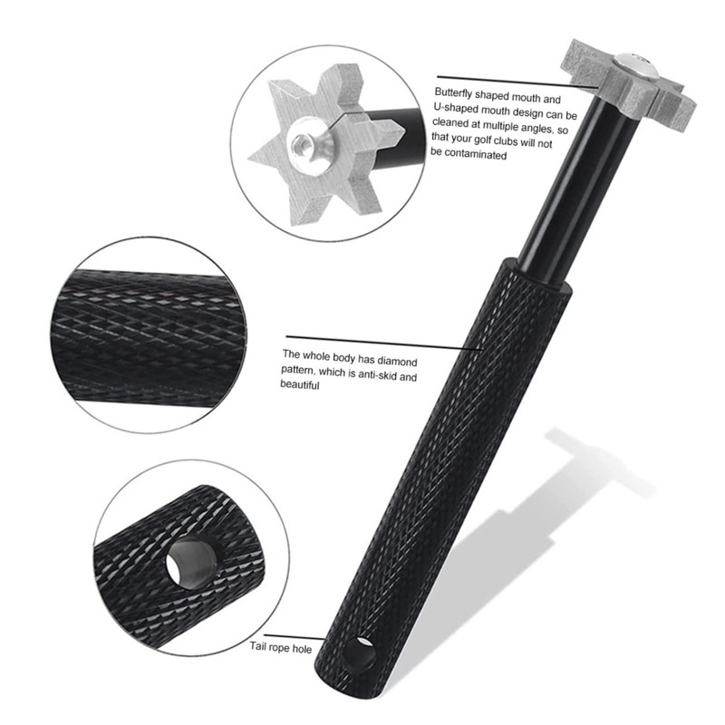 Totority 1 Set Golf Cleaning Tools Portable Club Brush Groove