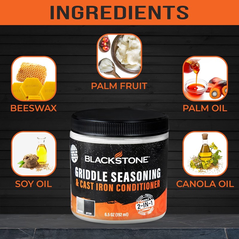 Blackstone 2-IN-1 Griddle & Cast Iron Seasoning Conditioner 6.5 OZ–
