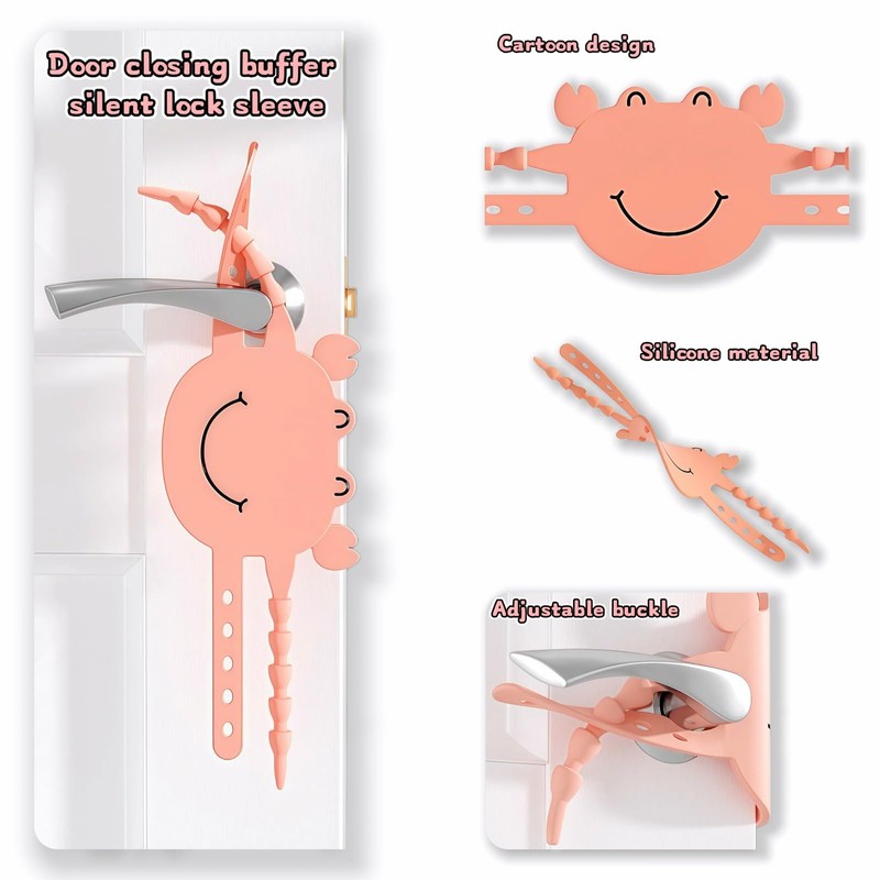 Soft Cartoon Door Silencer Lock Sleeve Buffer,Adjustable Silicone Door Latch