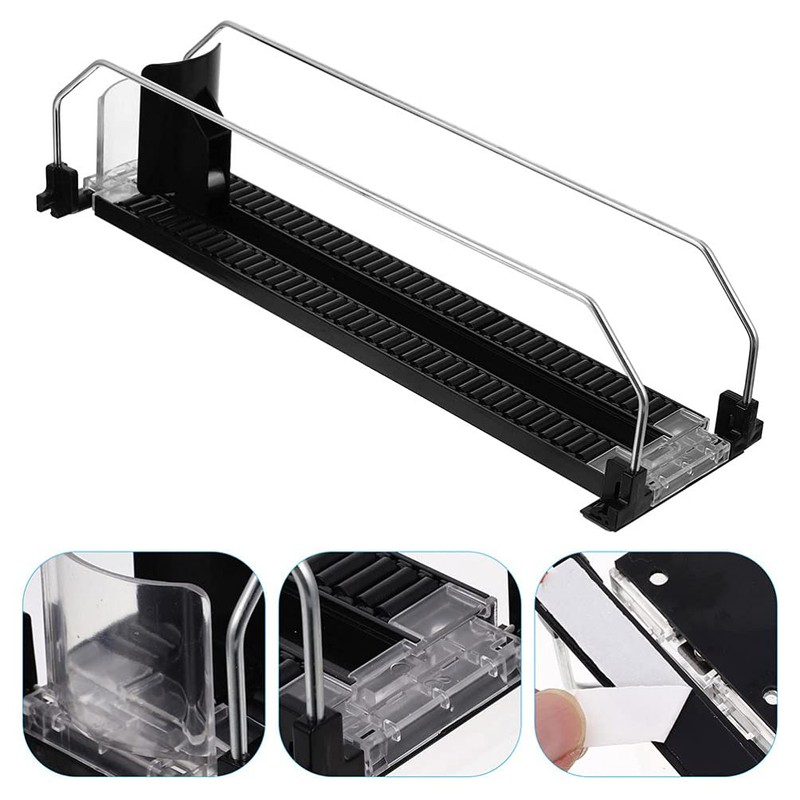 Mipcase Plastic Drink Pusher Easy Install Shelf Glide Organizer for
