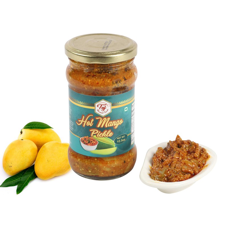 TAJ Hot Mango Pickle, Spicy Mango Achar |10.5oz (300g)