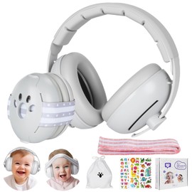 BBWELL Gehörschutz für Babys,2-in-1 Baby Kopfhörer Lärmschutz 25dB für Baby bis 48 Monate,Verstellbares ANTI-SLIP-Kopfband,Besonders Weich und Leicht für Geeignet zum Schlafen,Reisen,Lauter Umgebung
