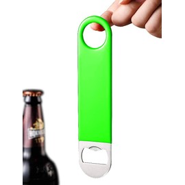 JCD 3 Pack Heavy Duty Stainless Steel Flat Bottle Opener, Solid and Durable Beer Openers, Red, Black, Green, 7 inches