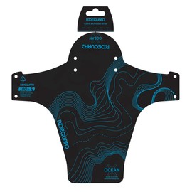 RideGuard PF1 OceanX Holoholo Blue. Front MTB Mudguard. UK Made from 100% Recycled Fishing Nets 100% Recyclable. Mountain Bike. Fits 24”, 26”, 27.5”, 29”, Plus Size and Fat Bikes.