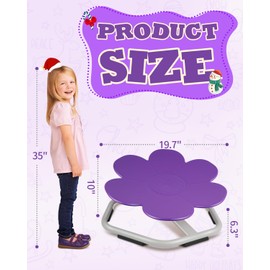 Sensory Swivel Chair, Carousel Spin Sensory Chair for Kids, Purple Flower Shape Autism Kids Spinning Seat Non-Slip Strong Bearing Force (220 Pounds), Training Body Balance and Coordination