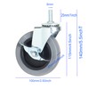 Caster Wheels, 4 Inch Heavy Duty Casters Threaded Stem Casters