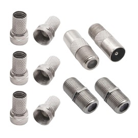 10pcs Coaxial Cable Connectors F Connector Coaxial Screw Connector Satellite TV Satellite Cable Connectors Aerial Coaxial Cable