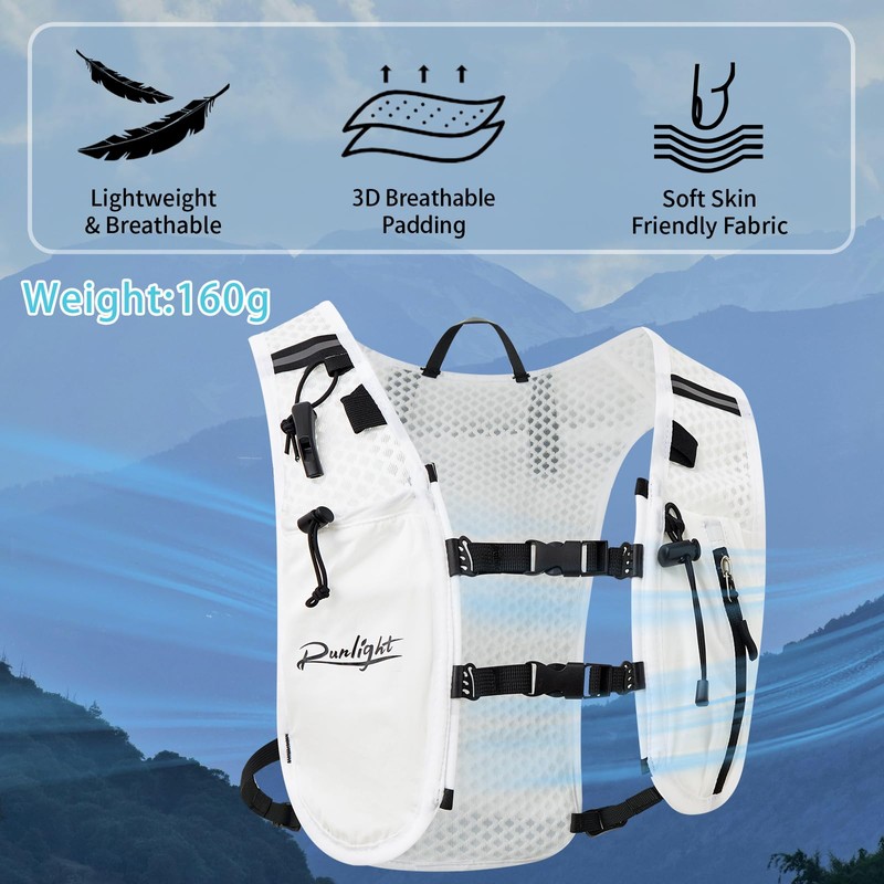 Running Vest Women Men,ight Reflective Hydration Vest Pack with 1500ml