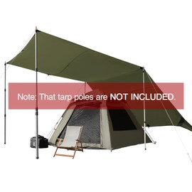 REDCAMP 10x17ft Large Waterproof Camping Tarp, Hammock Rain Fly with UV50+ Sun Protection, 8 Guy Lines & Stakes, Backpacking Tent Shelter for Camping, Hiking, Beach (Green)