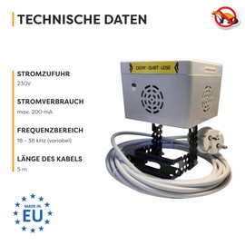 ANTIMARDER LUBERDA ANTIMARDER LUBERDA Marderschutz Silent Light | Hermetisch, ideal fr Dachboden, Loft | Wirkt auf 5 Seiten rundum und nach unten | Stromversorgung 230V