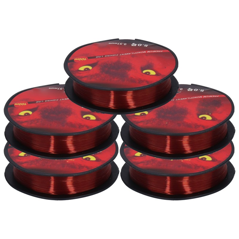 5Pcs 100M Nylon Lure Bait Fishing Line Wearproof Strong Toughness