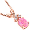 PEORA Solid 14K Rose Gold Created Pink Opal with Genuine