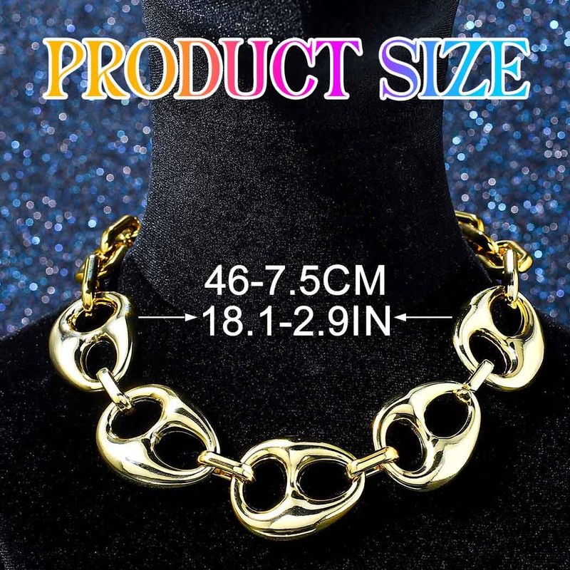 Reaky Punk Necklaces Gold Chunky Necklace Pig Nose Necklaces Chains