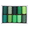 Green Sewing Thread Set 1000 Yards Per Spool 10 Rolls