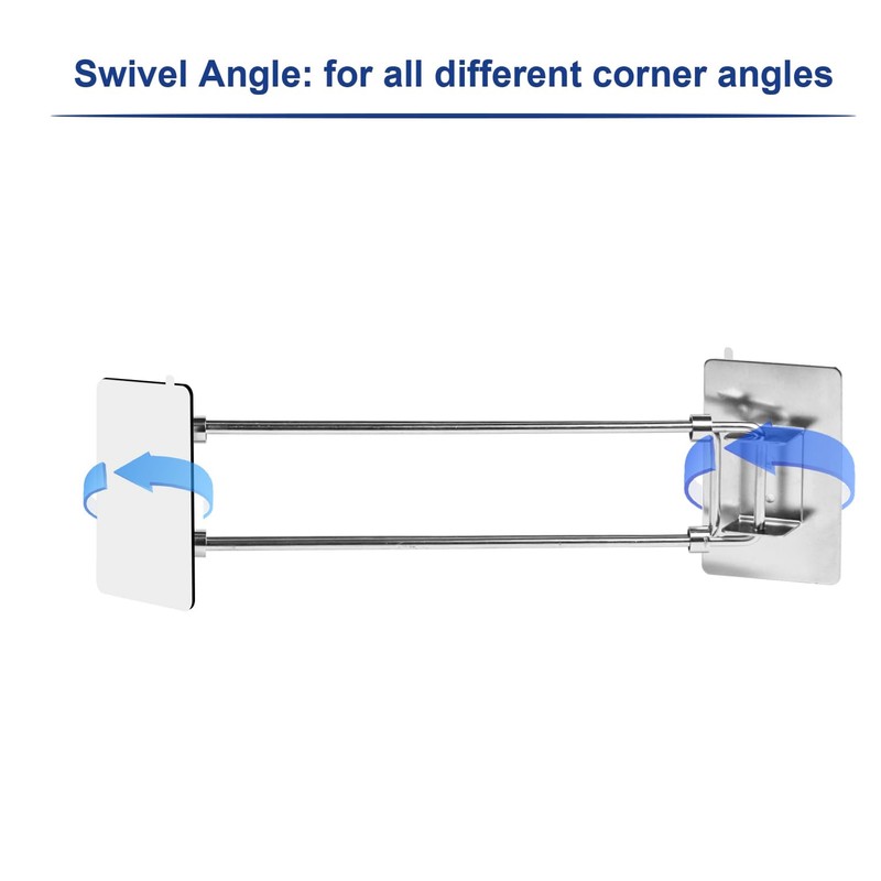 Safoner RV Shower Corner Storage Bar- Adjustable Stainless Steel Rod