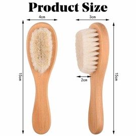 Baby Hair Brush with Wooden Handle Soft Bristles Brush Baby Wooden Brush Infant Head Massage Scrub Tool for Baby Toddler