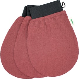 PureXT 3 Exfoliating Gloves - Kessa Hammam Body Scrubber - Fake Tan Remover Exfoliator Mitts (250D)