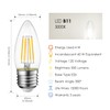LVWIT B11 LED Filament Bulb E26 Candelabra Medium Base 5000K