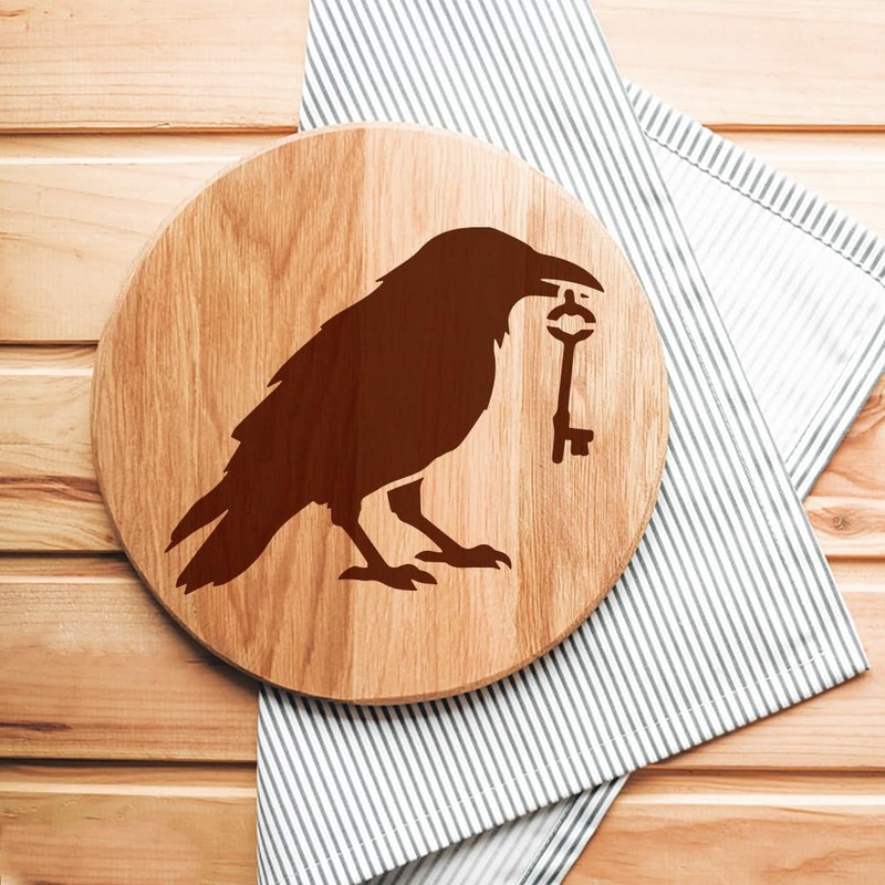 FINGERINSPIRE 9PCS Crow Painting Stencil with Paint Brush 15x15cm