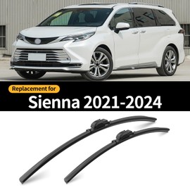 GARDIMU Front and Rear Windshield Wiper Blades, 3 Pcs Front and Back Windshield Wipers Blades Replacement for Toyota Sienna 2021-2024, Car Window Wiper Blades for 2021 2022 2023 2024.