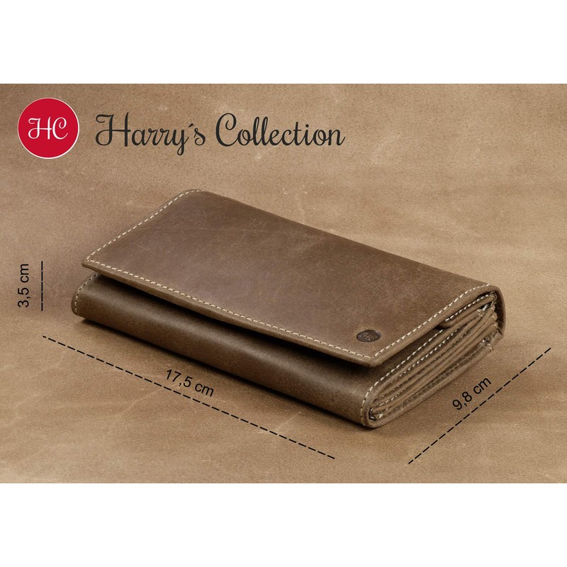 Harrys-Collection Large Vintage Women's Purse with RFID Made of Buffalo