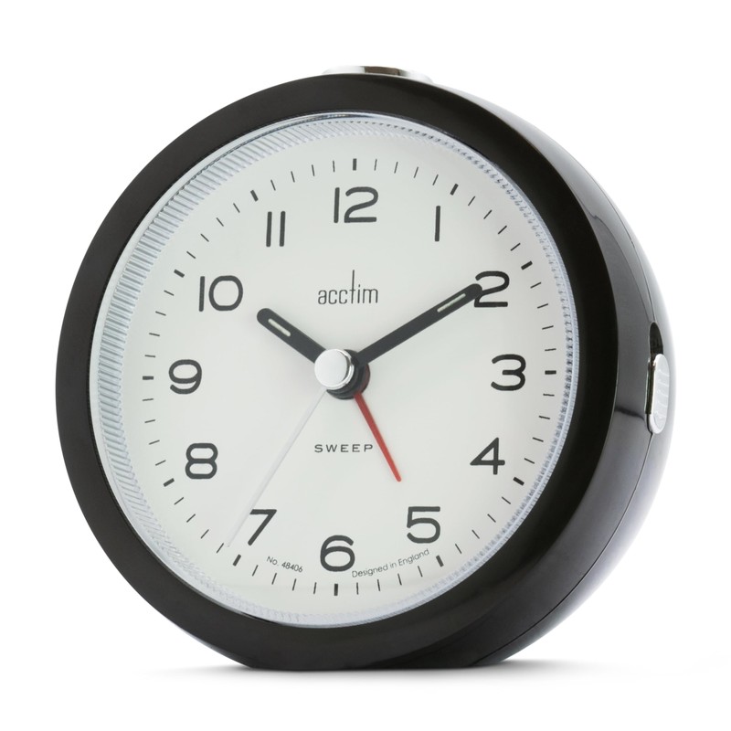 Acctim Neve Analogue Alarm Clock Non Ticking Sweep Quartz Luminous