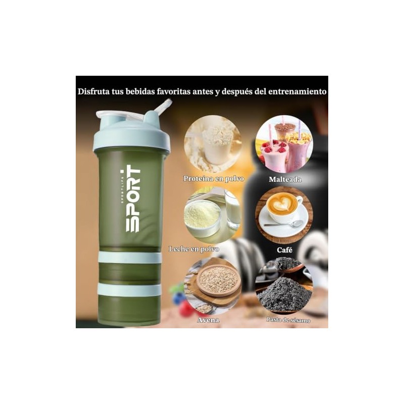 650ML/22OZ Botella para Proteina de Coctelera, JASUVII Protein Shaker con