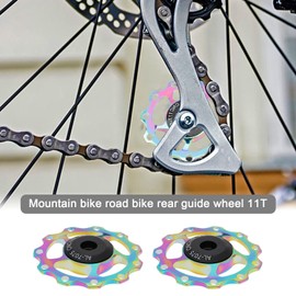 2PCS Bicycle Rear Derailleur Pulley 11T Jockey Wheel Aluminium Alloy Guide Wheel Bike Derailleur Accessories Metal Bearings for 4/5/6mm Shaft Multicolour