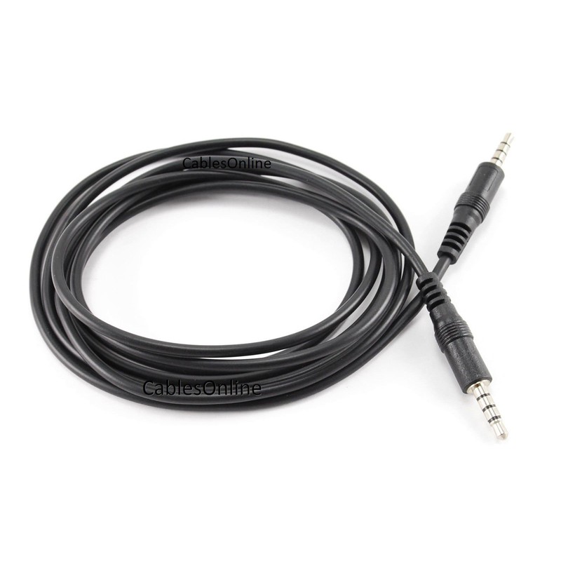 CablesOnline 6ft 3.5mm (1/8in) Stereo 4-Pole TRRS Male to Male