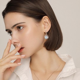 ONEFINITY Paw Print Earrings for Women 925 Sterling Sliver Dog Earrings Dangle Puppy Paw Print Jewellery Gift