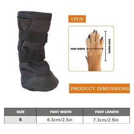 Size S Waterproof Dog Boots,Dog Paw Wound Cover For Injured Paws,Non-Slip Sole Feet Covers,Breathable Recovery Boots For All Breeds,Adjustable Dog Boots For Outdoor Walking Healing