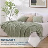 Monbix Sage Green Fleece Throw Blanket for Couch- Room Decor