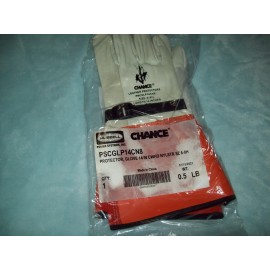 Chance Gloves Leather Rubber Protector 14" Cowhide Nylon Strapp Size 8-8.5