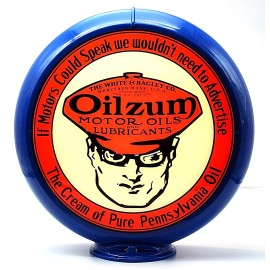 OILZUM 13.5" Gas Pump Globe - SHIPS FULLY ASSEMBLED!! - Medium Blue