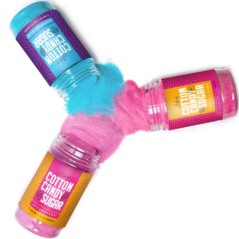 The Candery Cotton Candy Floss Sugar Raspberry Blue, Strawberry, Vanilla