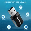 NEWFAST AC1300 USB WiFi Adapter for Desktop PC NF-U323V2, 2.4G/5G