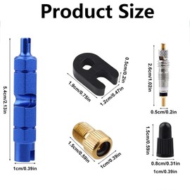 Leanockesa Valve Core Repair Kit, 10 Brass Valve Cores and 10 Covers with Installation Tools, Universal Fit for Road Bike MTB Bicycle Tire Valve Replacement and Maintenance Accessories