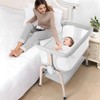 Cowiewie Bassinet Bedside Sleeper, Breathable Baby Bedside Bassinet and Mattress,