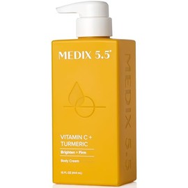 MEDIX 5.5 Loción facial y loción corporal hidratante con vitamina C | Crema reafirmante e iluminadora antienvejecimiento para el cuidado de la piel que disminuye el aspecto de tono de piel desigual