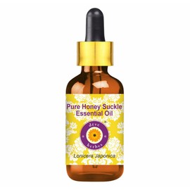 Deve Herbes Pure Honey Suckle Essential Oil (Lonicera Japonica) with Glass Dropper Steam Distilled 10ml