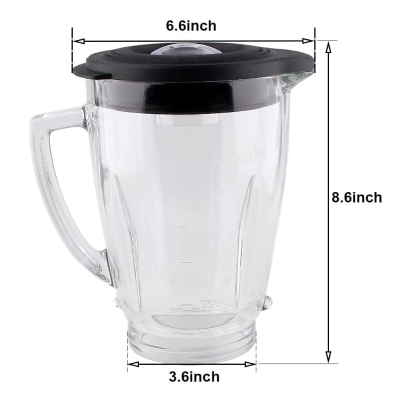 Felji Premium Replacement 6-Cup Blender Glass Jar Compatible with Oster