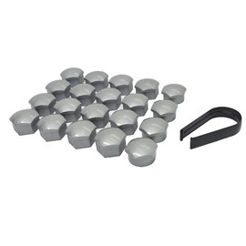 WHEEL NUT COVERS FOR VOLVO S60 S80 S90 V60 V90 XC40 XC60 XC90 POLESTAR LOCKING CAPS SET (Small Type, Alloy Grey)