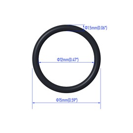 FOCMKEAS 50 PCS Nitrile Rubber O Ring 15mm OD 12mm ID 1.5mm Width, Metric Buna-N NBR Sealing Gasket Plumbing, Gas, Automotive and Faucet Repair, Resist Oil and Heat O-Rings, Black