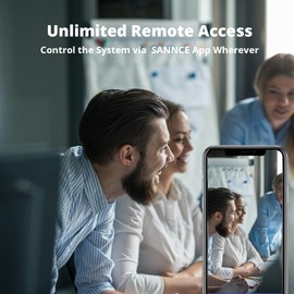 SANNCE 4K 8CH PoE Security System, 8CH 3MP Surveillance NVR with H.264+ Video Compression, 8PCS 1080P HD Weatherproof Cameras with Smart IR LED, APP Push Alert, Remote Access (Without HDD)